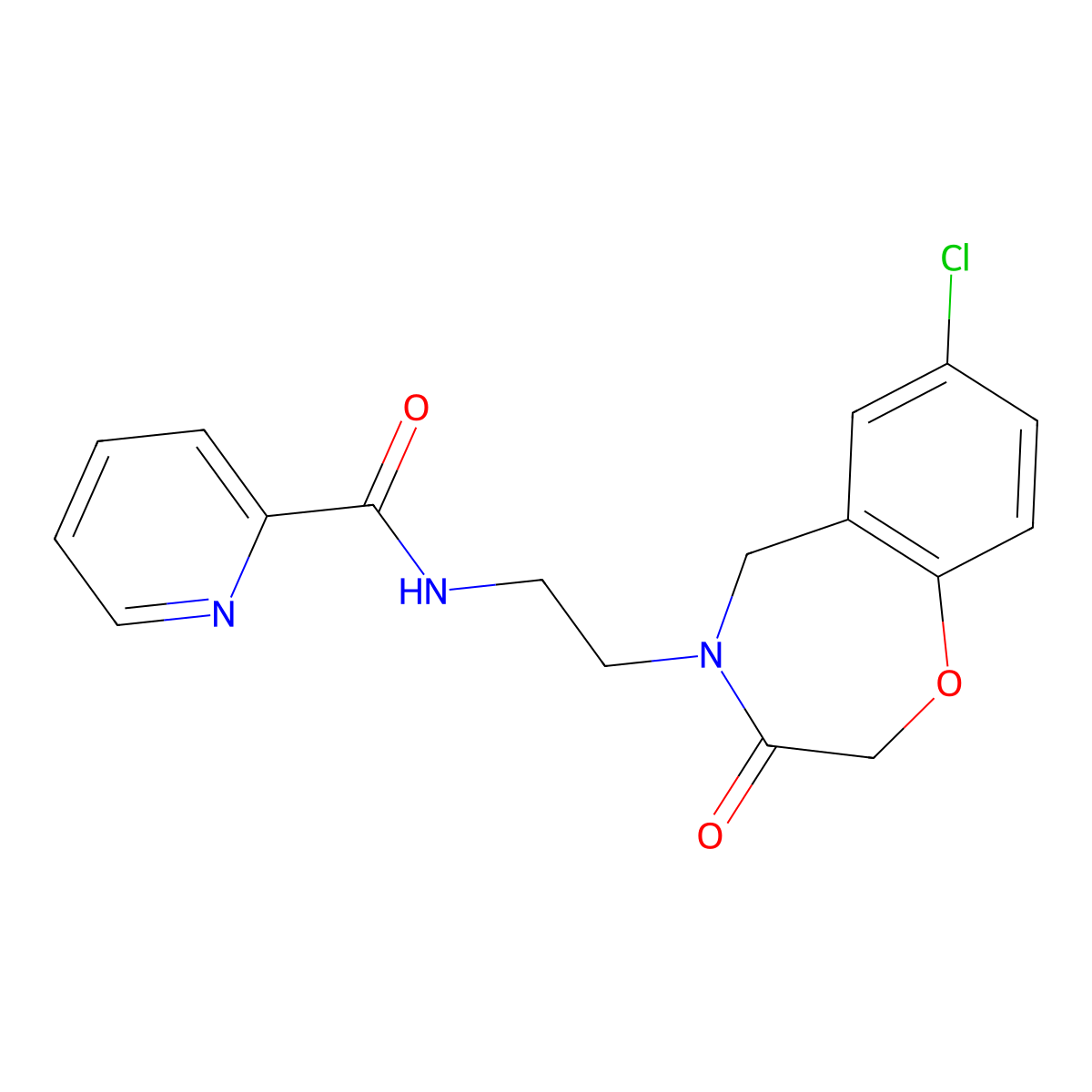 N-(2-(7-chloro-3-oxo-2,3-dihydrobenzo[f][1,4]oxazepin-4(5H)-yl)ethyl)picolinamide molecular structure, CAS 2034457-31-1
