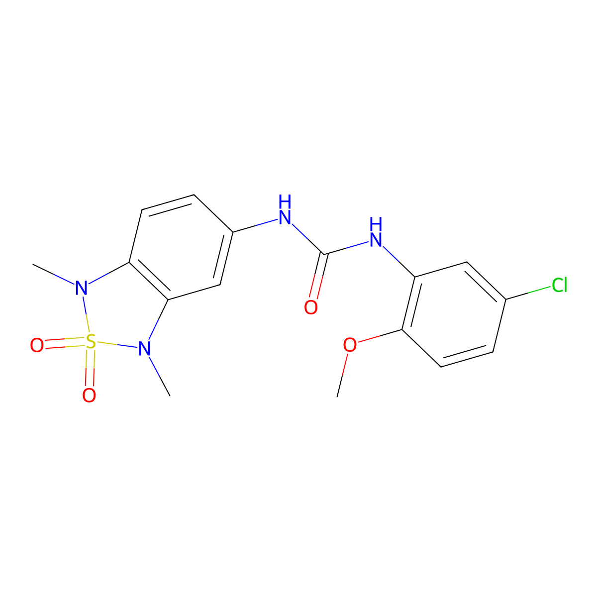 1-(5-Chloro-2-methoxyphenyl)-3-(1,3-dimethyl-2,2-dioxido-1,3-dihydrobenzo[c][1,2,5]thiadiazol-5-yl)urea molecular structure, CAS 2034457-35-5