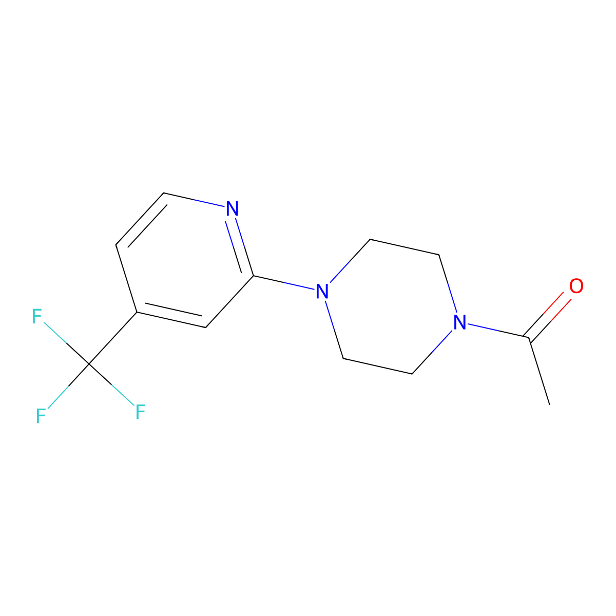 1-(4-(4-(Trifluoromethyl)pyridin-2-yl)piperazin-1-yl)ethanone molecular structure, CAS 2034457-38-8