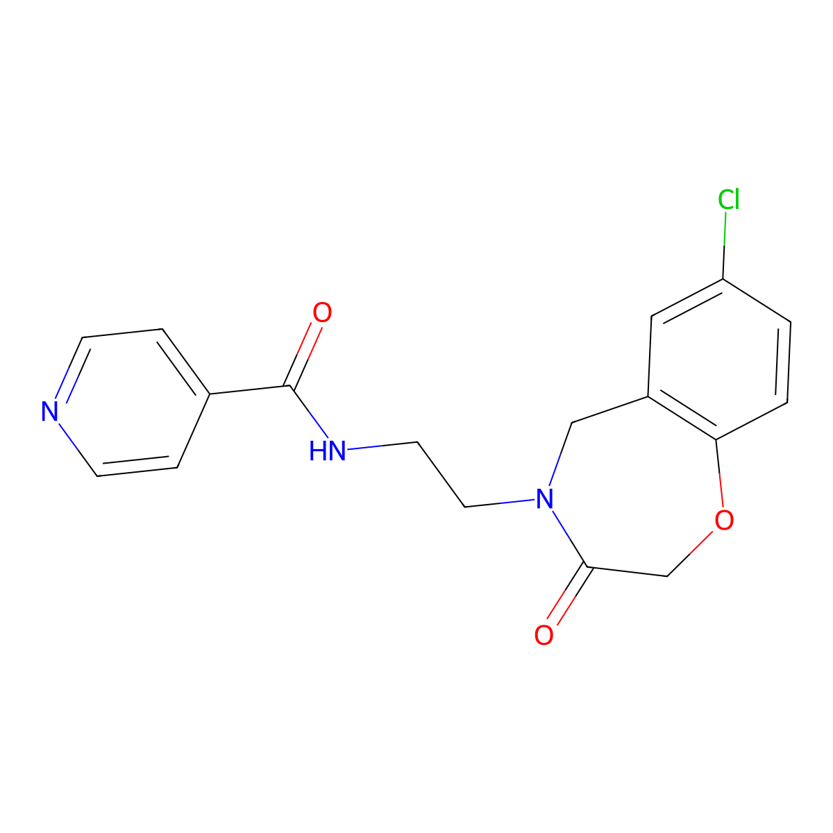 N-(2-(7-chloro-3-oxo-2,3-dihydrobenzo[f][1,4]oxazepin-4(5H)-yl)ethyl)isonicotinamide molecular structure, CAS 2034457-44-6