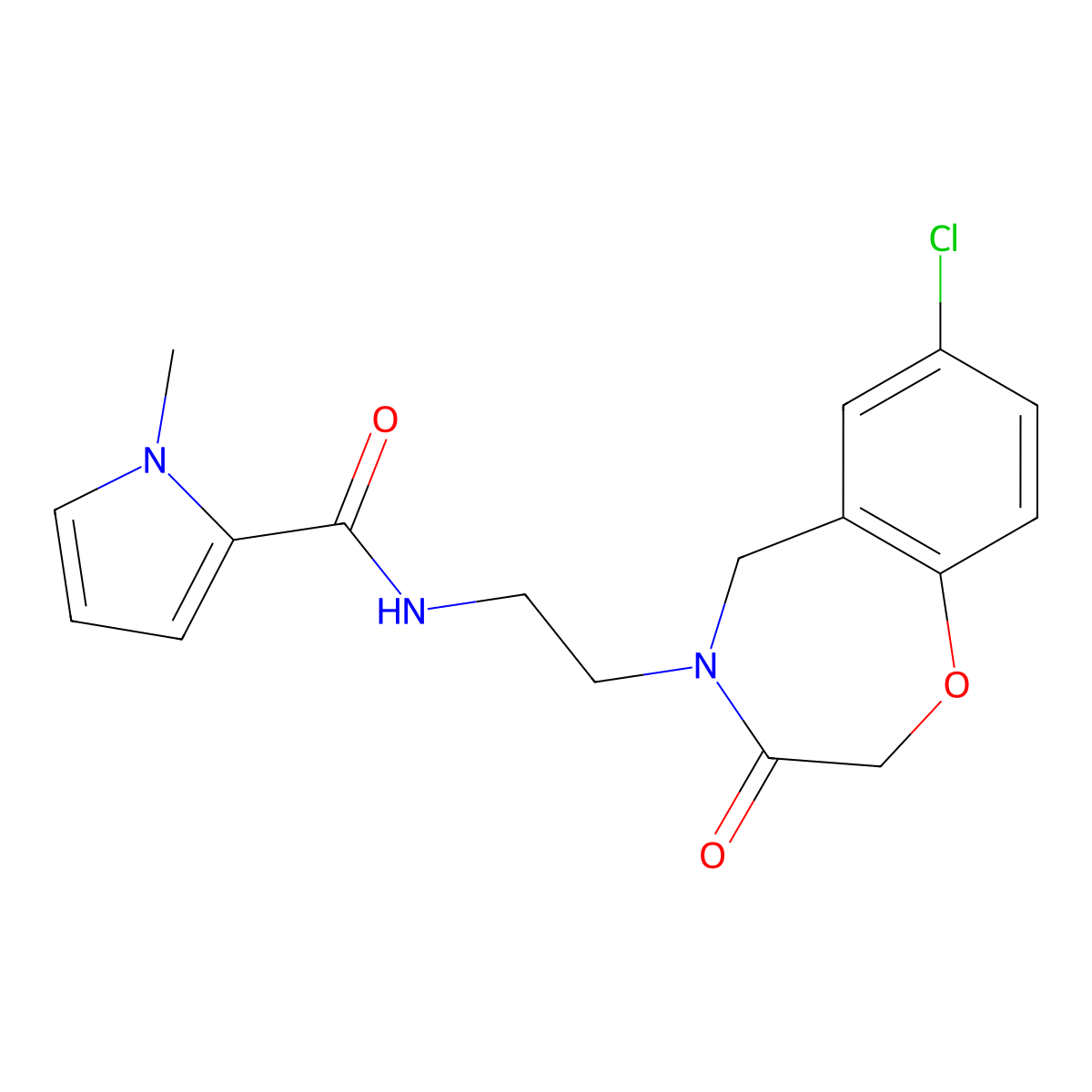 N-(2-(7-chloro-3-oxo-2,3-dihydrobenzo[f][1,4]oxazepin-4(5H)-yl)ethyl)-1-methyl-1H-pyrrole-2-carboxamide molecular structure, CAS 2034457-51-5