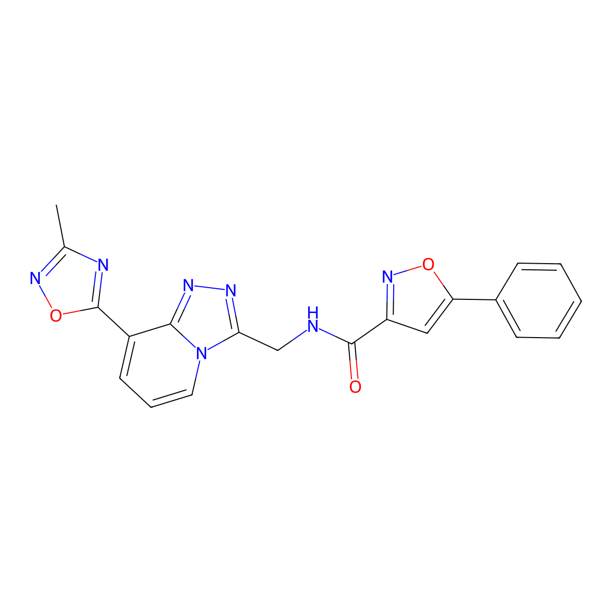 N-((8-(3-methyl-1,2,4-oxadiazol-5-yl)-[1,2,4]triazolo[4,3-a]pyridin-3-yl)methyl)-5-phenylisoxazole-3-carboxamide molecular structure, CAS 2034457-57-1