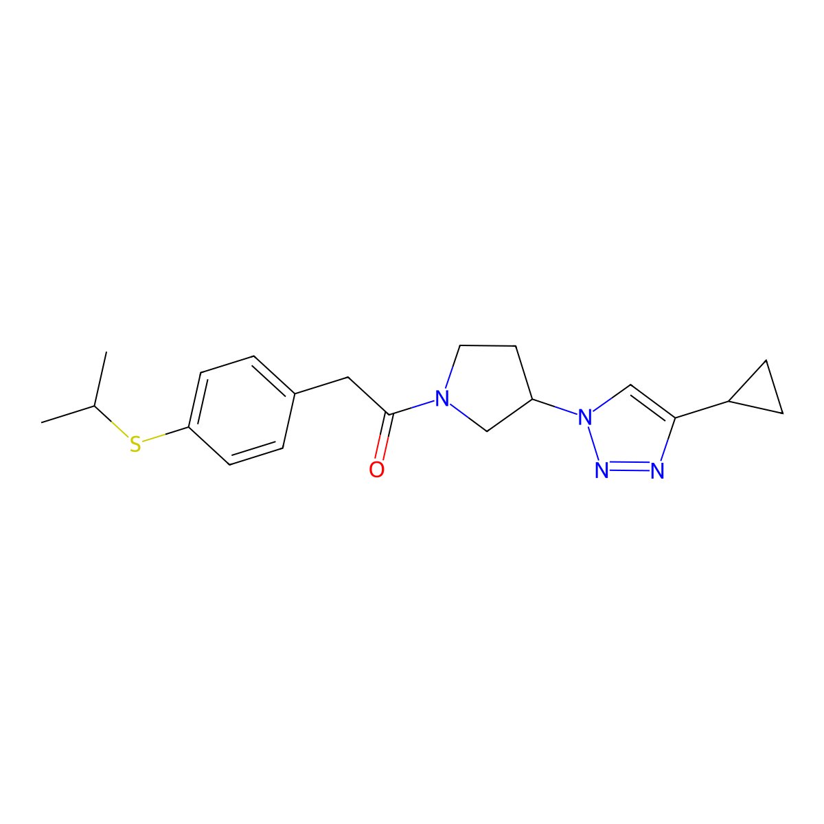 1-(3-(4-cyclopropyl-1H-1,2,3-triazol-1-yl)pyrrolidin-1-yl)-2-(4-(isopropylthio)phenyl)ethanone molecular structure, CAS 2034457-62-8