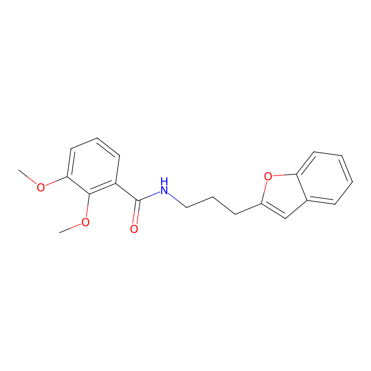 N-(3-(benzofuran-2-yl)propyl)-2,3-dimethoxybenzamide molecular structure, CAS 2034457-64-0