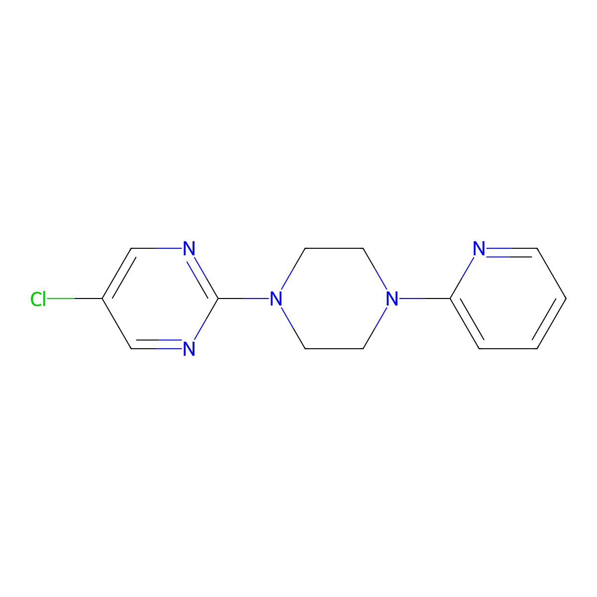 5-Chloro-2-(4-(pyridin-2-yl)piperazin-1-yl)pyrimidine molecular structure, CAS 2034457-65-1