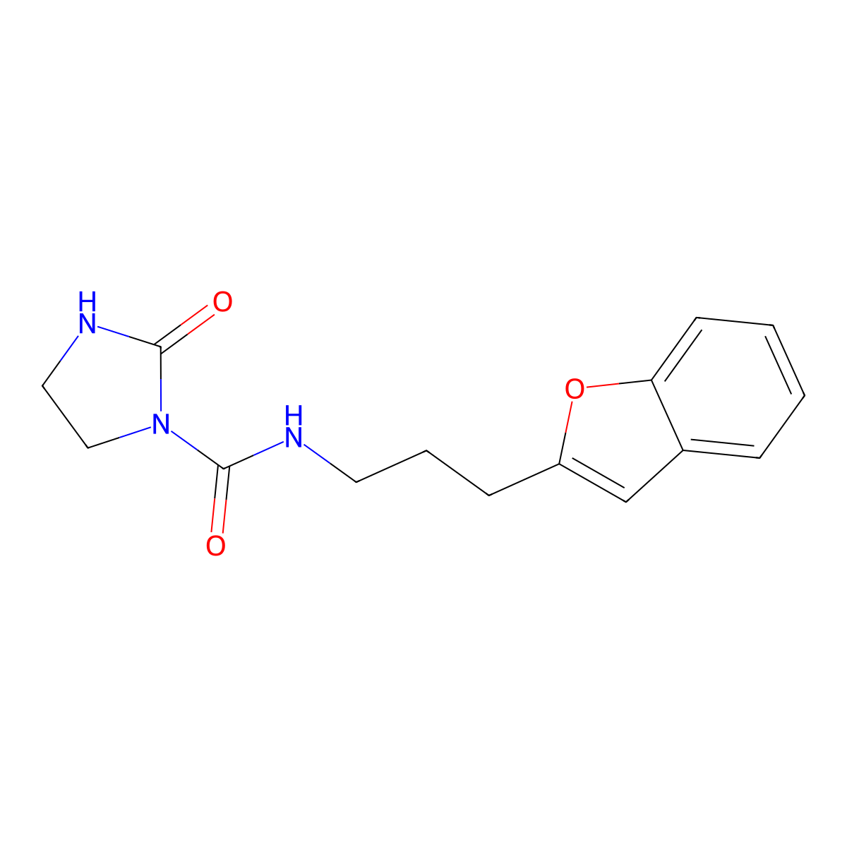 N-(3-(benzofuran-2-yl)propyl)-2-oxoimidazolidine-1-carboxamide molecular structure, CAS 2034457-67-3