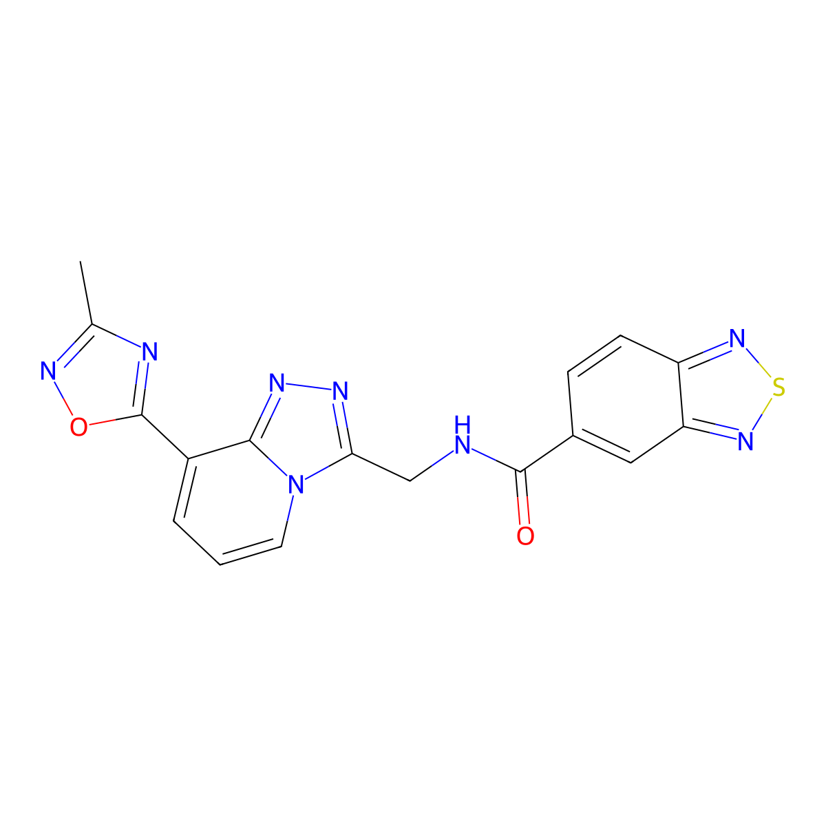 N-((8-(3-methyl-1,2,4-oxadiazol-5-yl)-[1,2,4]triazolo[4,3-a]pyridin-3-yl)methyl)benzo[c][1,2,5]thiadiazole-5-carboxamide molecular structure, CAS 2034457-68-4