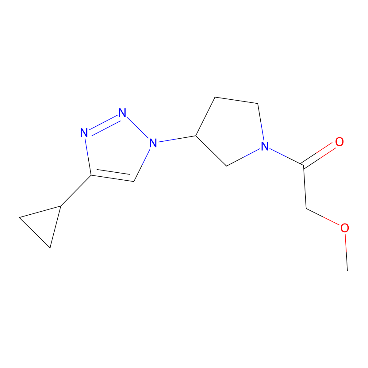 1-(3-(4-cyclopropyl-1H-1,2,3-triazol-1-yl)pyrrolidin-1-yl)-2-methoxyethanone molecular structure, CAS 2034457-70-8