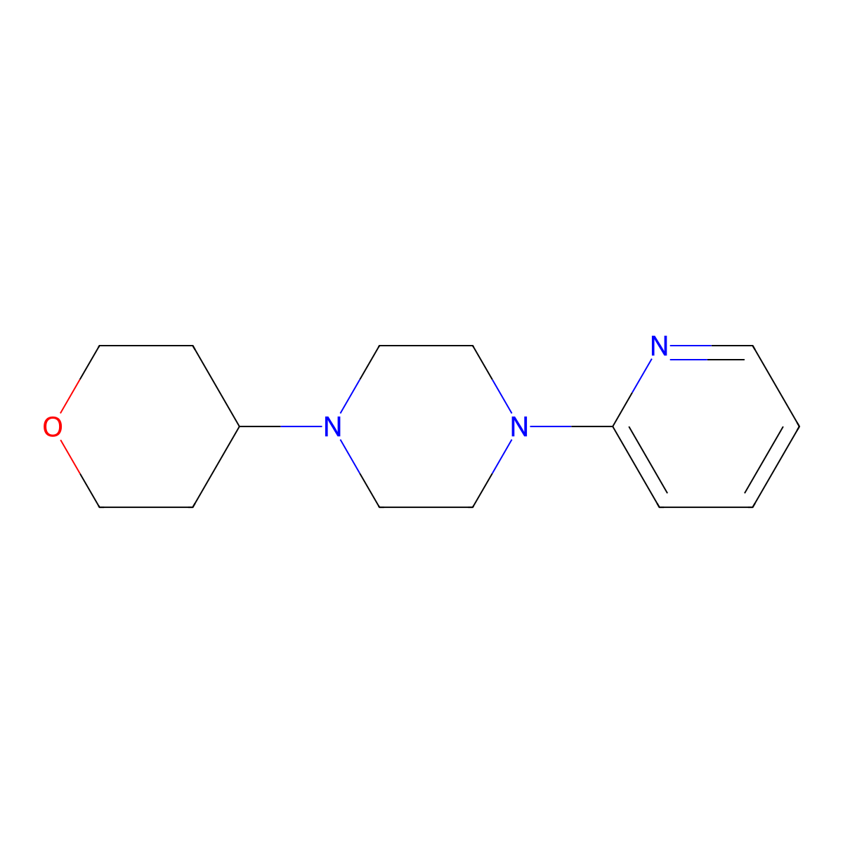 1-(pyridin-2-yl)-4-(tetrahydro-2H-pyran-4-yl)piperazine molecular structure, CAS 2034457-73-1