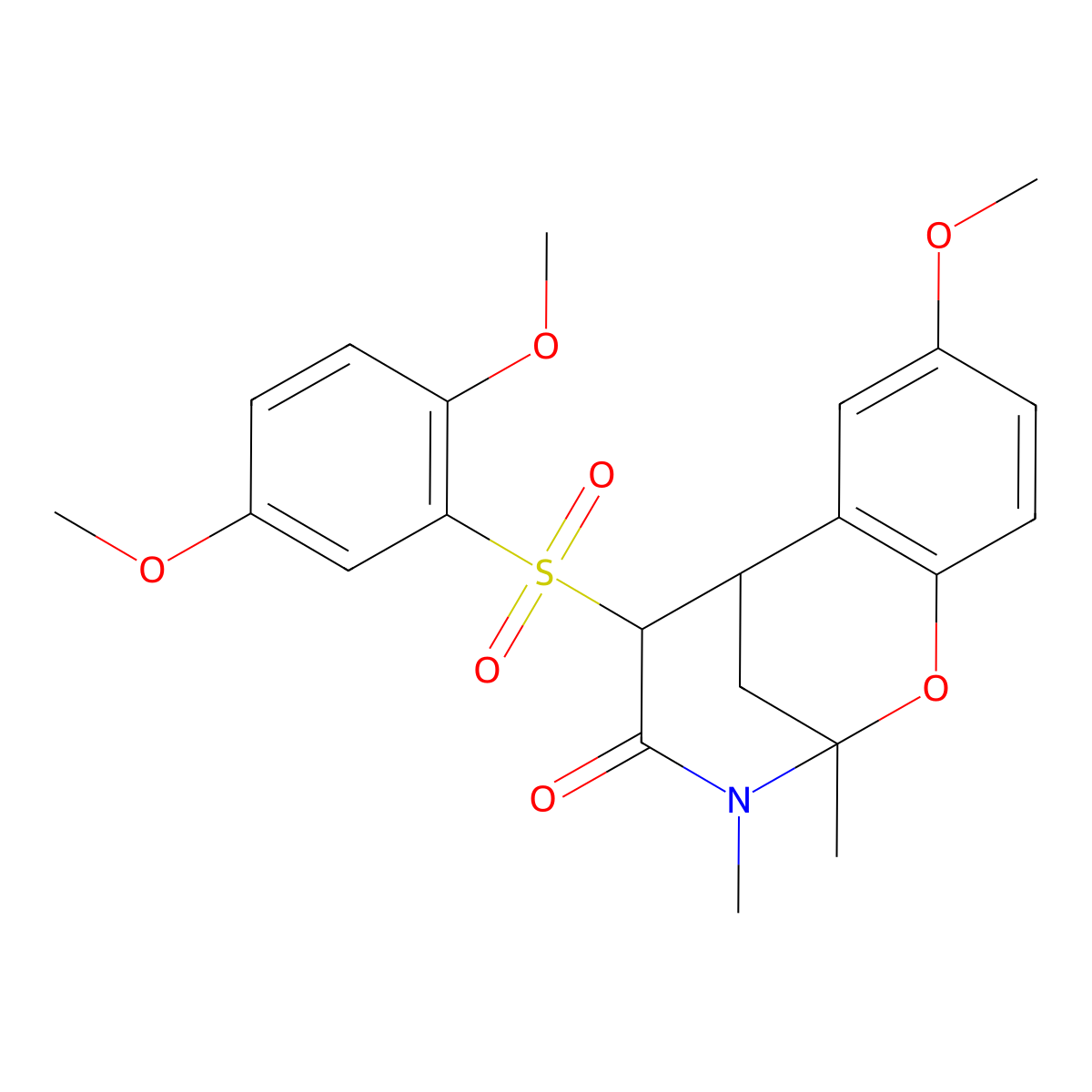 5-((2,5-dimethoxyphenyl)sulfonyl)-8-methoxy-2,3-dimethyl-5,6-dihydro-2H-2,6-methanobenzo[g][1,3]oxazocin-4(3H)-one molecular structure, CAS 2034457-75-3