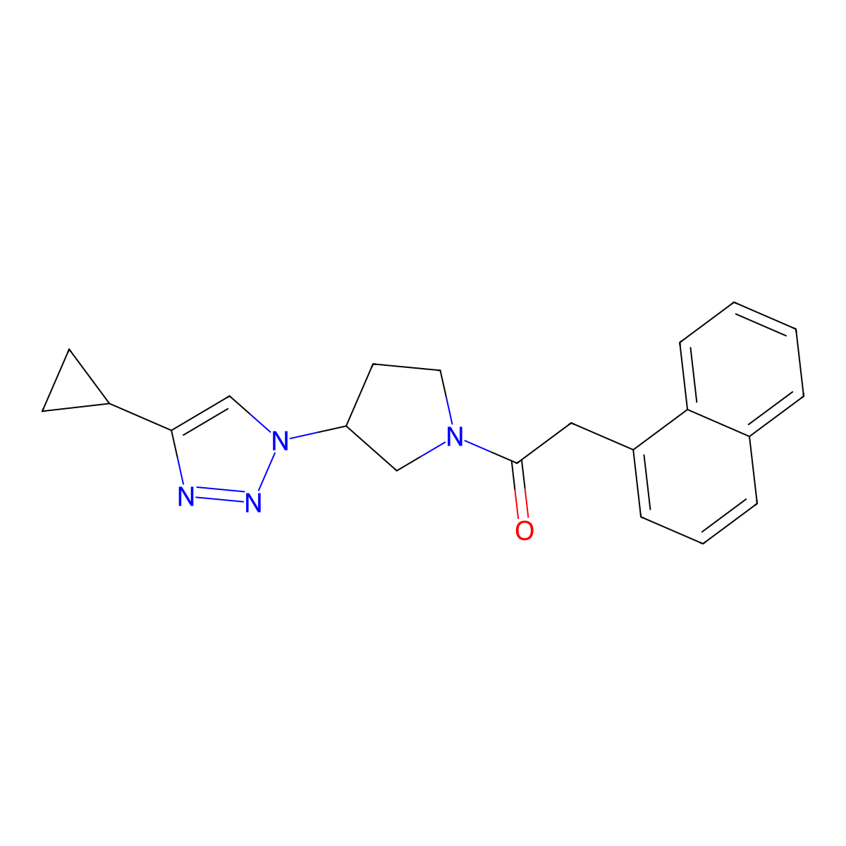 1-(3-(4-cyclopropyl-1H-1,2,3-triazol-1-yl)pyrrolidin-1-yl)-2-(naphthalen-1-yl)ethanone molecular structure, CAS 2034457-78-6