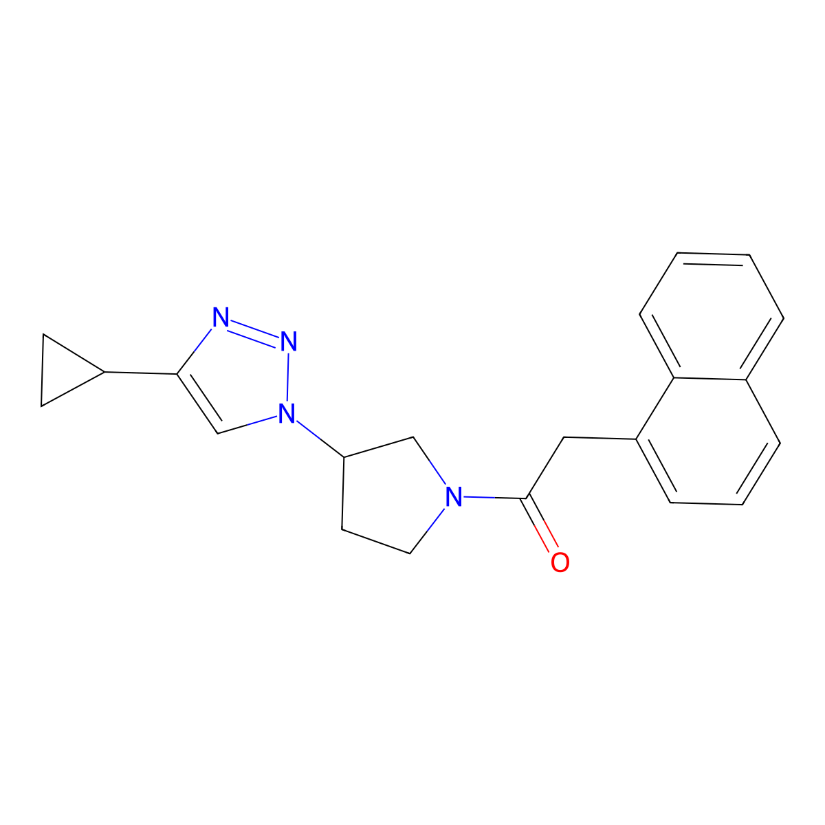 1-(3-(4-cyclopropyl-1H-1,2,3-triazol-1-yl)pyrrolidin-1-yl)-2-(naphthalen-1-yl)ethanone molecular structure, CAS 2034457-78-6
