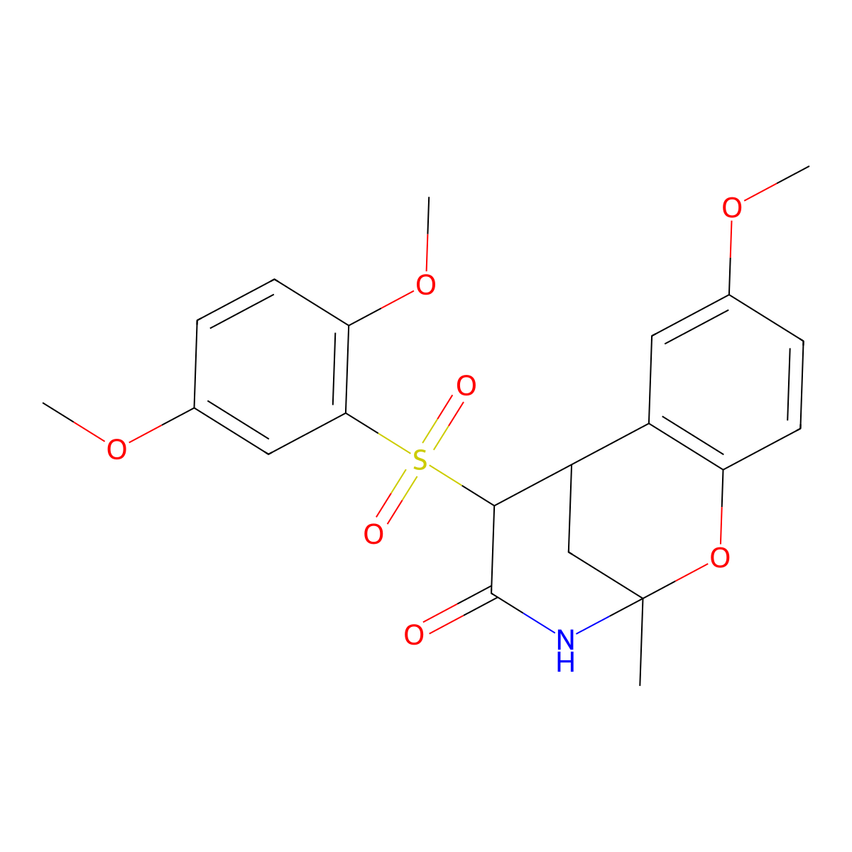 5-((2,5-dimethoxyphenyl)sulfonyl)-8-methoxy-2-methyl-5,6-dihydro-2H-2,6-methanobenzo[g][1,3]oxazocin-4(3H)-one molecular structure, CAS 2034457-82-2