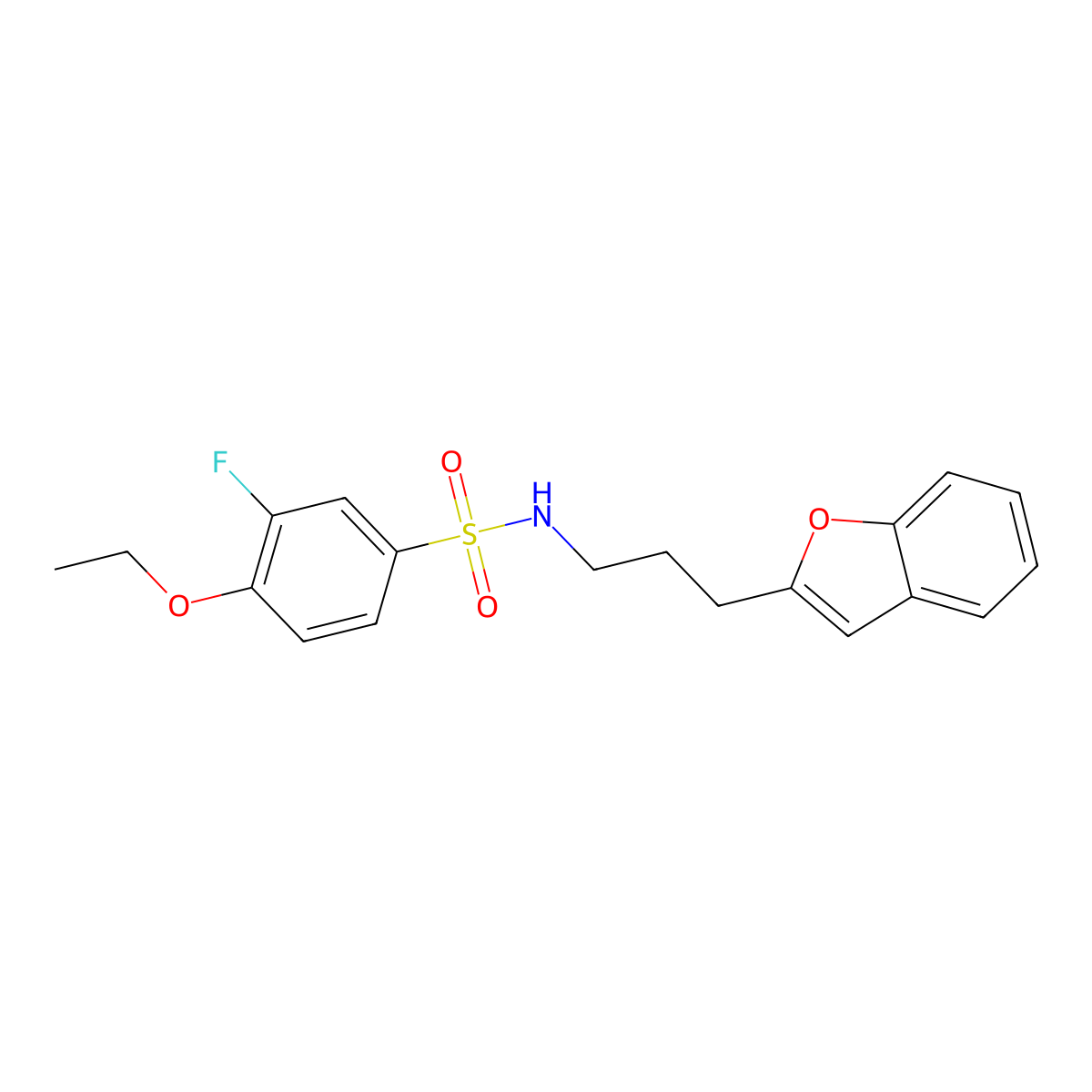 N-(3-(benzofuran-2-yl)propyl)-4-ethoxy-3-fluorobenzenesulfonamide molecular structure, CAS 2034457-85-5