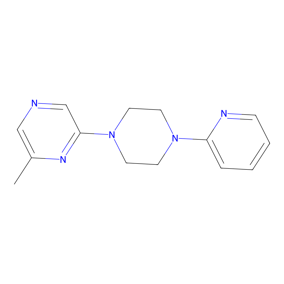 2-Methyl-6-[4-(pyridin-2-yl)piperazin-1-yl]pyrazine molecular structure, CAS 2034457-89-9