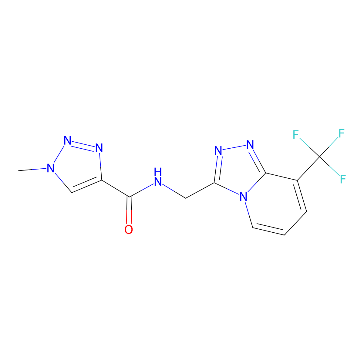 1-methyl-N-{[8-(trifluoromethyl)-[1,2,4]triazolo[4,3-a]pyridin-3-yl]methyl}-1H-1,2,3-triazole-4-carboxamide molecular structure, CAS 2034458-00-7