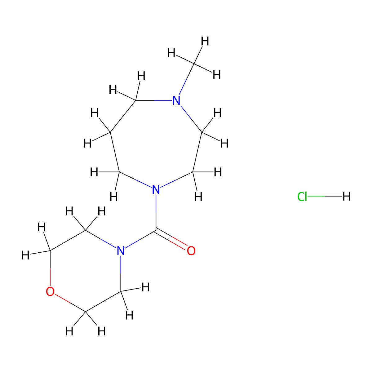 (4-Methyl-1,4-diazepan-1-yl)(morpholino)methanone hydrochloride molecular structure, CAS 2034458-05-2