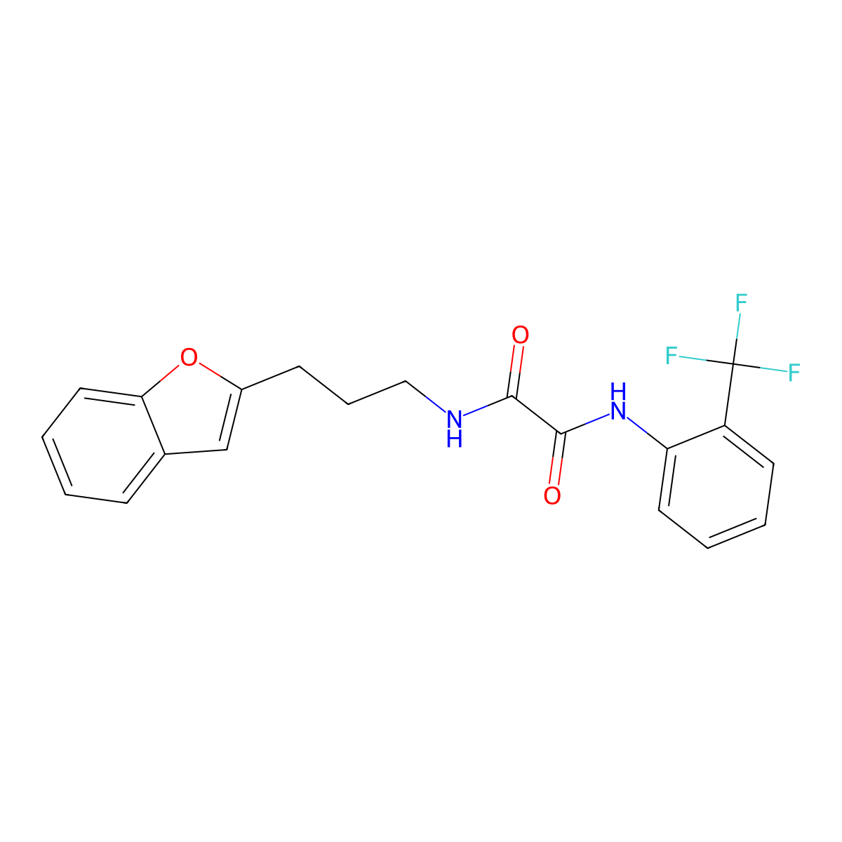 N1-(3-(benzofuran-2-yl)propyl)-N2-(2-(trifluoromethyl)phenyl)oxalamide molecular structure, CAS 2034458-10-9
