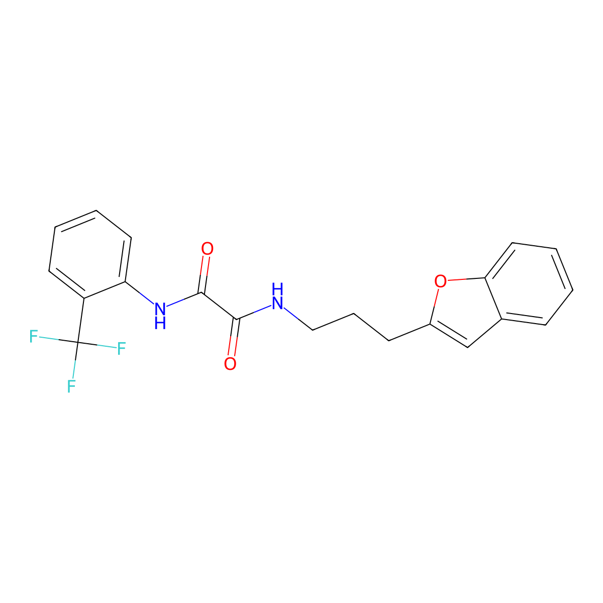 N1-(3-(benzofuran-2-yl)propyl)-N2-(2-(trifluoromethyl)phenyl)oxalamide molecular structure, CAS 2034458-10-9