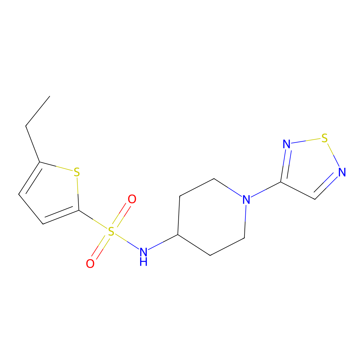 5-ethyl-N-[1-(1,2,5-thiadiazol-3-yl)piperidin-4-yl]thiophene-2-sulfonamide molecular structure, CAS 2034458-19-8