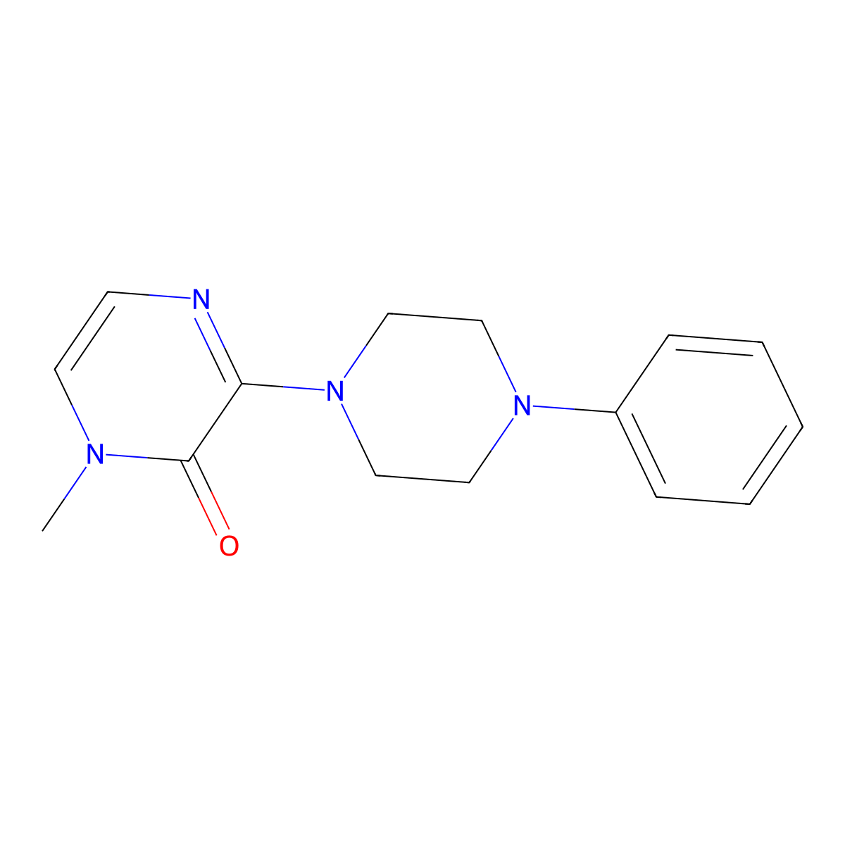 1-methyl-3-(4-phenylpiperazin-1-yl)pyrazin-2(1H)-one molecular structure, CAS 2034458-31-4
