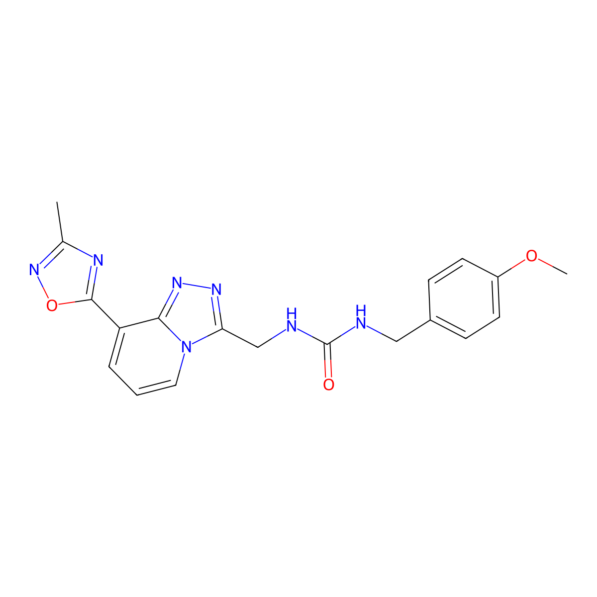 1-(4-Methoxybenzyl)-3-((8-(3-methyl-1,2,4-oxadiazol-5-yl)-[1,2,4]triazolo[4,3-a]pyridin-3-yl)methyl)urea molecular structure, CAS 2034458-32-5