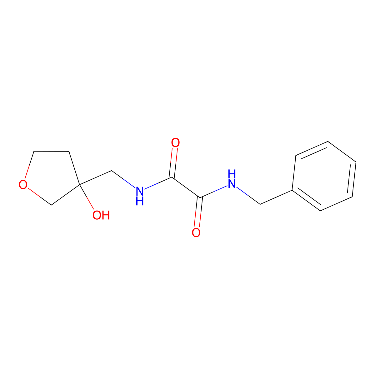 N1-benzyl-N2-((3-hydroxytetrahydrofuran-3-yl)methyl)oxalamide molecular structure, CAS 2034458-43-8