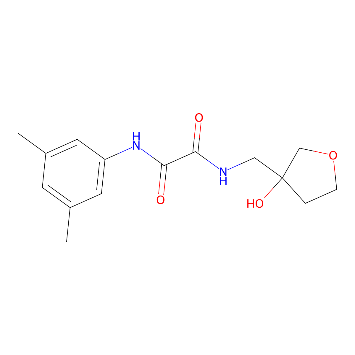 N1-(3,5-dimethylphenyl)-N2-((3-hydroxytetrahydrofuran-3-yl)methyl)oxalamide molecular structure, CAS 2034458-49-4