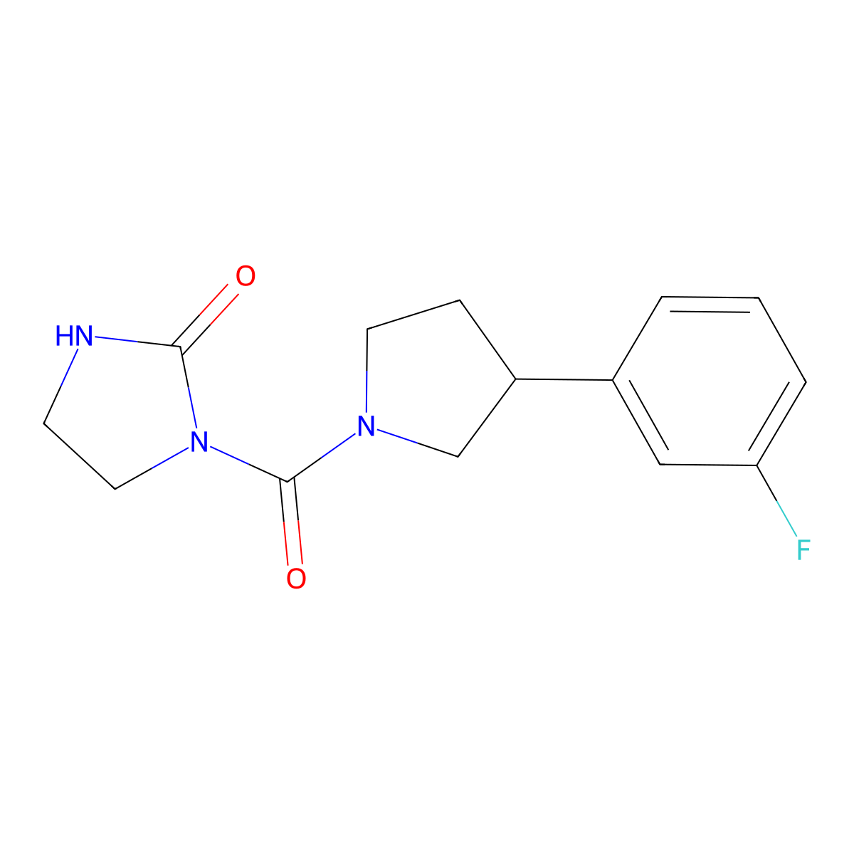 1-[3-(3-Fluorophenyl)pyrrolidine-1-carbonyl]imidazolidin-2-one molecular structure, CAS 2034458-52-9