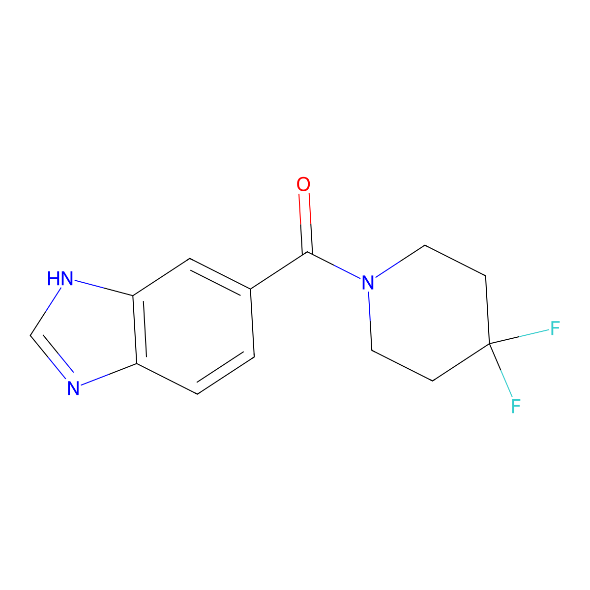 (1H-benzo[d]imidazol-5-yl)(4,4-difluoropiperidin-1-yl)methanone molecular structure, CAS 2034458-67-6
