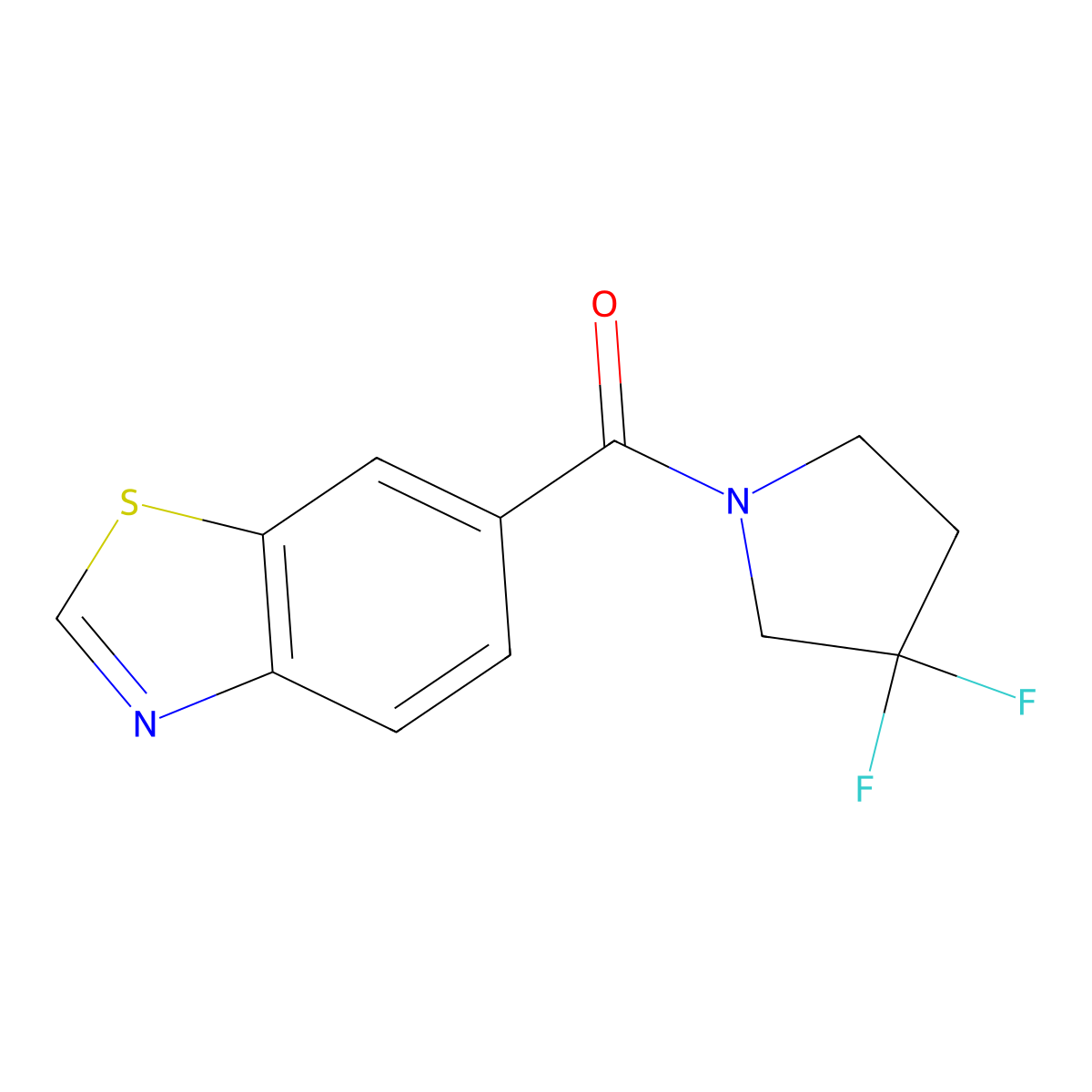 Benzo[d]thiazol-6-yl(3,3-difluoropyrrolidin-1-yl)methanone molecular structure, CAS 2034458-72-3