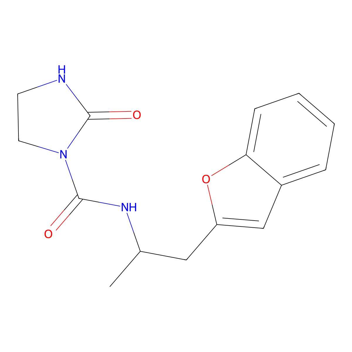N-(1-(benzofuran-2-yl)propan-2-yl)-2-oxoimidazolidine-1-carboxamide molecular structure, CAS 2034458-79-0