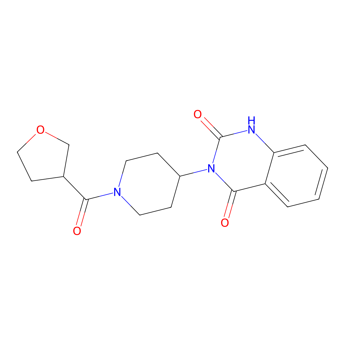 3-(1-(tetrahydrofuran-3-carbonyl)piperidin-4-yl)quinazoline-2,4(1H,3H)-dione molecular structure, CAS 2034458-93-8