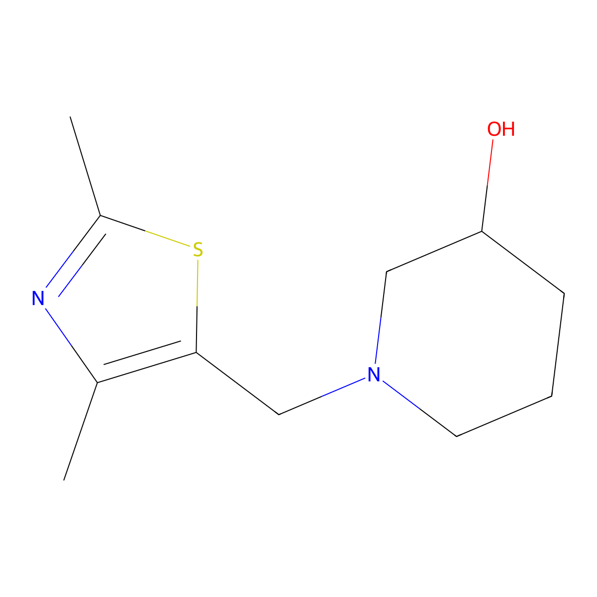 1-((2,4-Dimethylthiazol-5-yl)methyl)piperidin-3-ol molecular structure, CAS 2034459-01-1