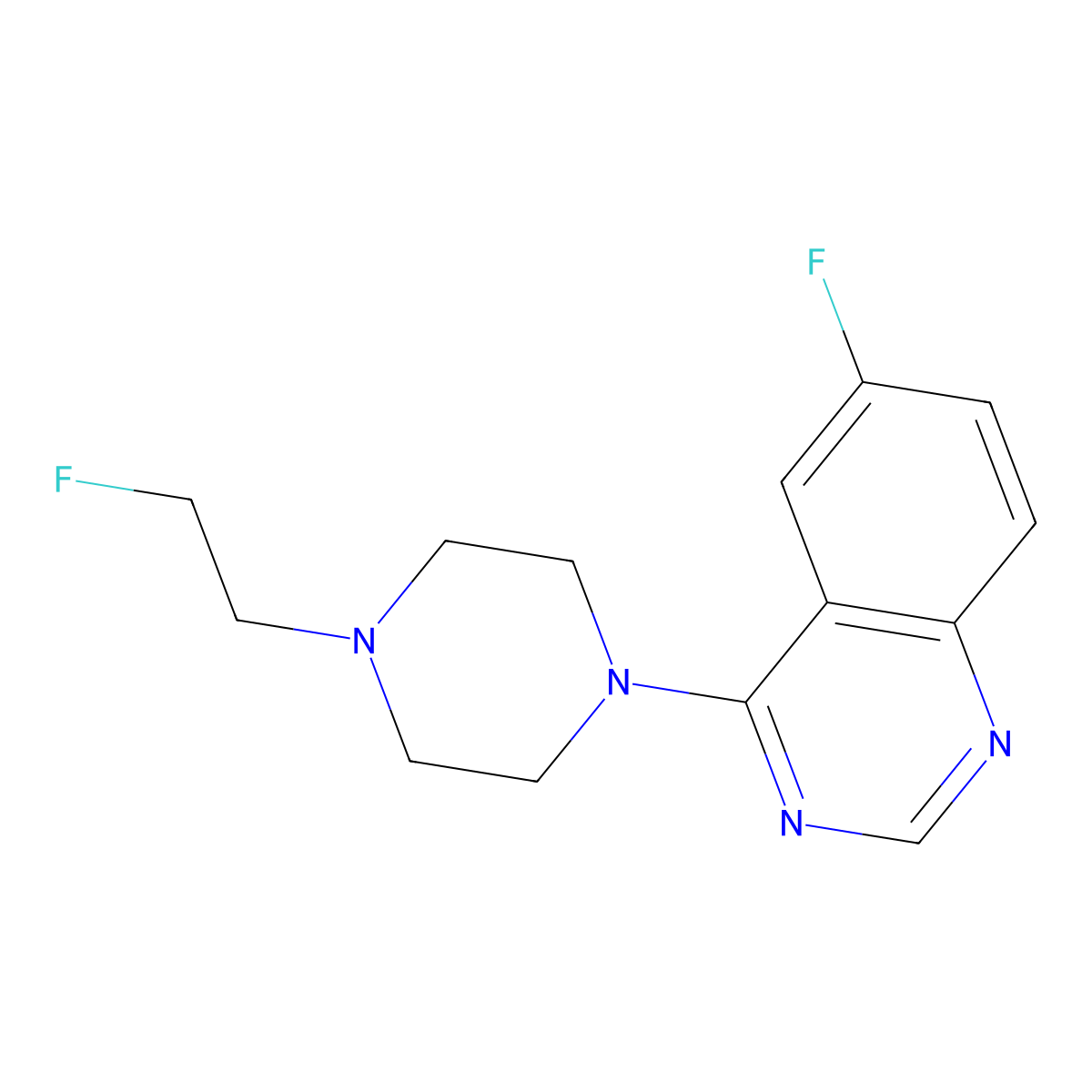 6-Fluoro-4-[4-(2-fluoroethyl)piperazin-1-yl]quinazoline molecular structure, CAS 2034459-02-2