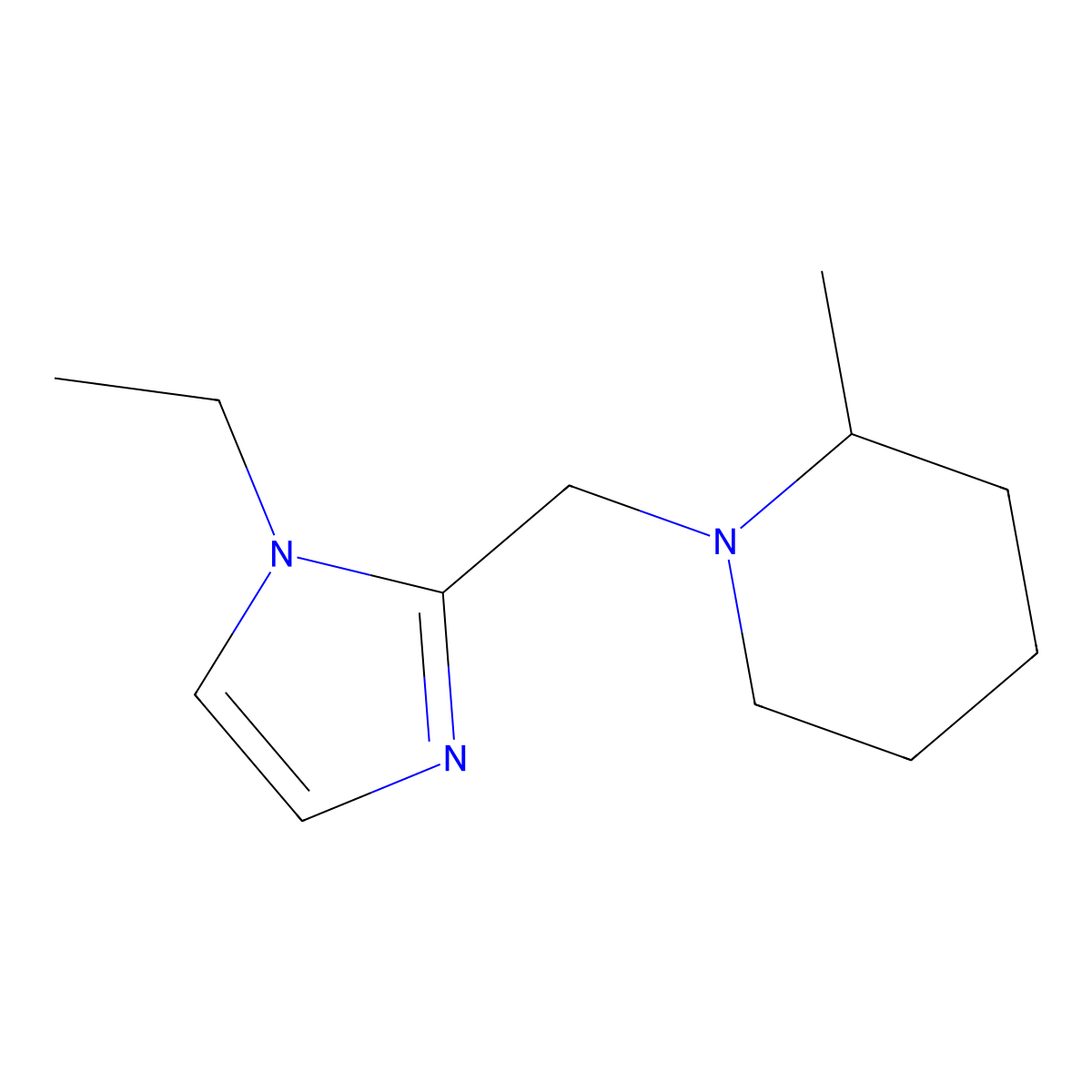1-[(1-ethyl-1H-imidazol-2-yl)methyl]-2-methylpiperidine molecular structure, CAS 2034459-09-9