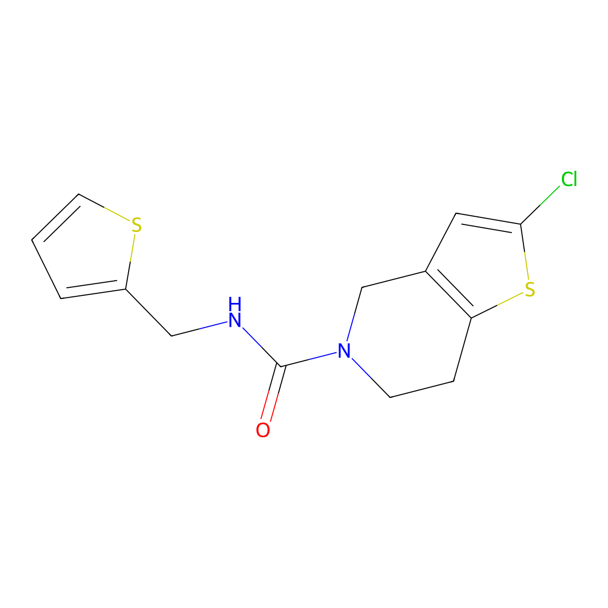 2-chloro-N-(thiophen-2-ylmethyl)-6,7-dihydrothieno[3,2-c]pyridine-5(4H)-carboxamide molecular structure, CAS 2034459-15-7