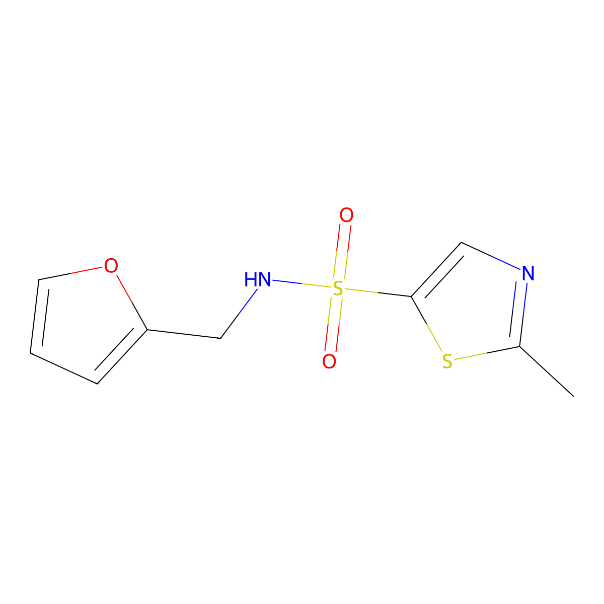 N-(furan-2-ylmethyl)-2-methylthiazole-5-sulfonamide molecular structure, CAS 2034459-27-1