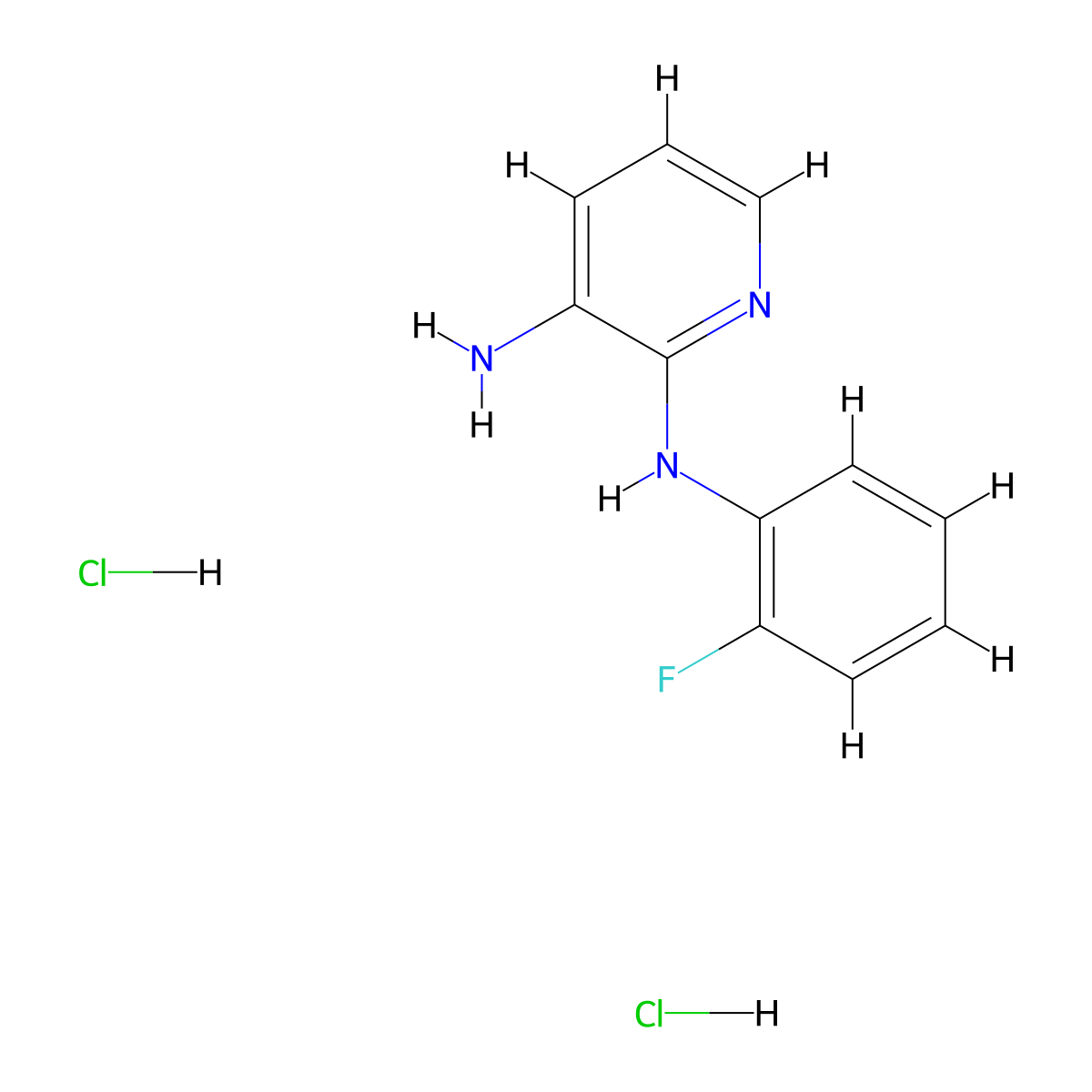 N2-(2-fluorophenyl)pyridine-2,3-diamine dihydrochloride molecular structure, CAS 2034459-31-7
