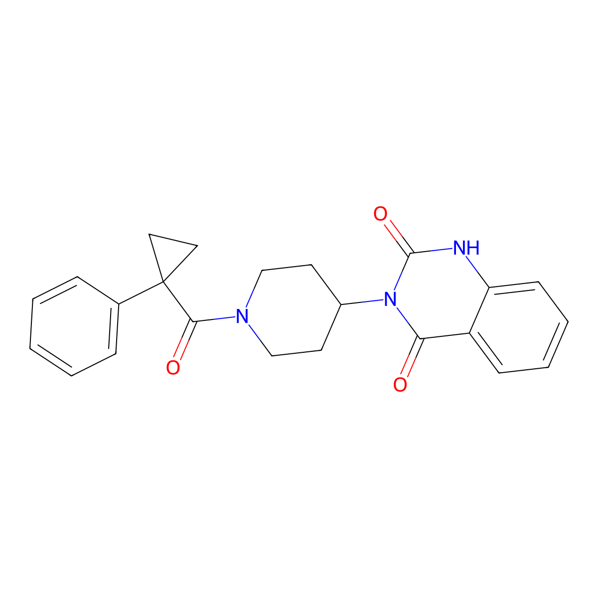 3-(1-(1-phenylcyclopropanecarbonyl)piperidin-4-yl)quinazoline-2,4(1H,3H)-dione molecular structure, CAS 2034459-47-5
