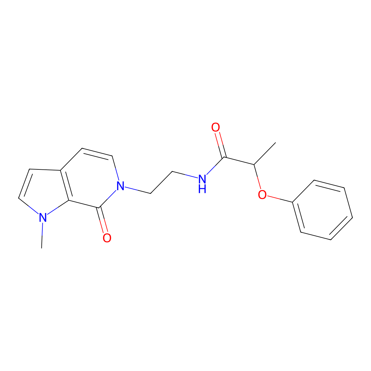 N-(2-{1-methyl-7-oxo-1H,6H,7H-pyrrolo[2,3-c]pyridin-6-yl}ethyl)-2-phenoxypropanamide molecular structure, CAS 2034459-92-0