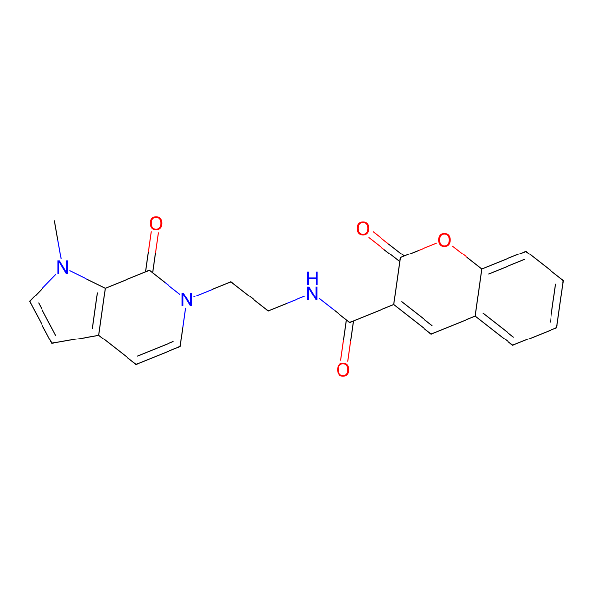 N-(2-(1-methyl-7-oxo-1H-pyrrolo[2,3-c]pyridin-6(7H)-yl)ethyl)-2-oxo-2H-chromene-3-carboxamide molecular structure, CAS 2034460-00-7