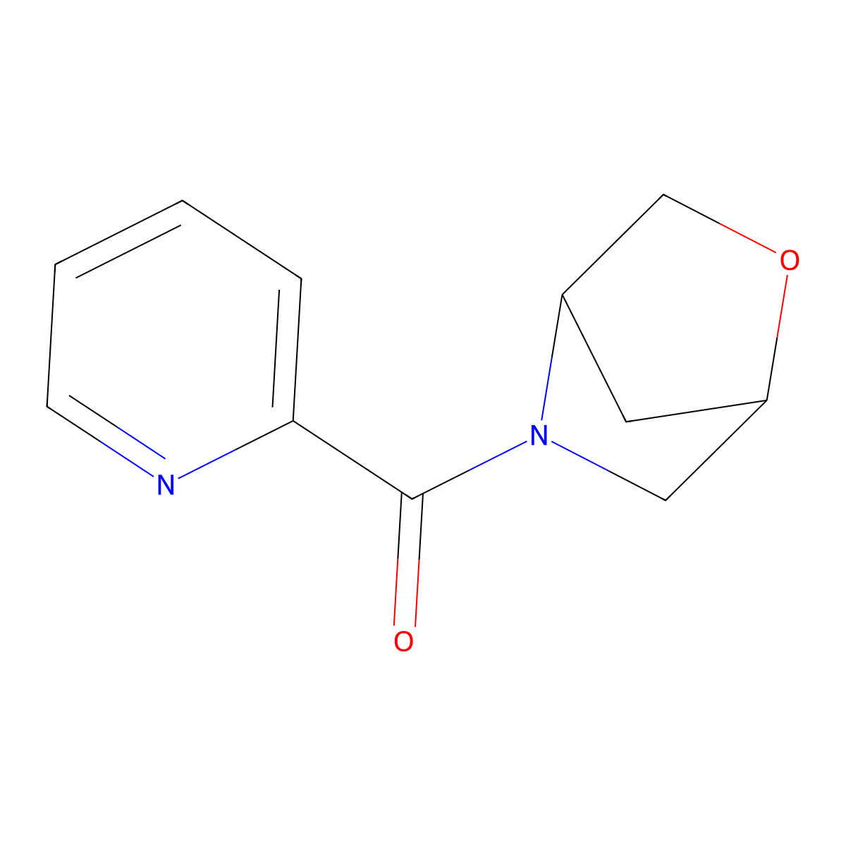 2-Oxa-5-azabicyclo[2.2.1]heptan-5-yl(pyridin-2-yl)methanone molecular structure, CAS 2034460-01-8