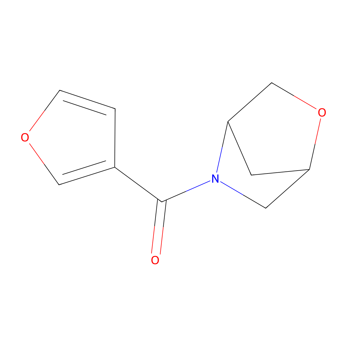 2-Oxa-5-azabicyclo[2.2.1]heptan-5-yl(furan-3-yl)methanone molecular structure, CAS 2034460-04-1