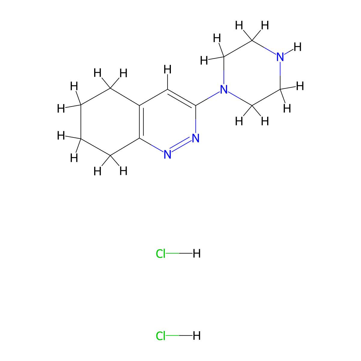 3-(Piperazin-1-yl)-5,6,7,8-tetrahydrocinnoline dihydrochloride molecular structure, CAS 2034460-05-2