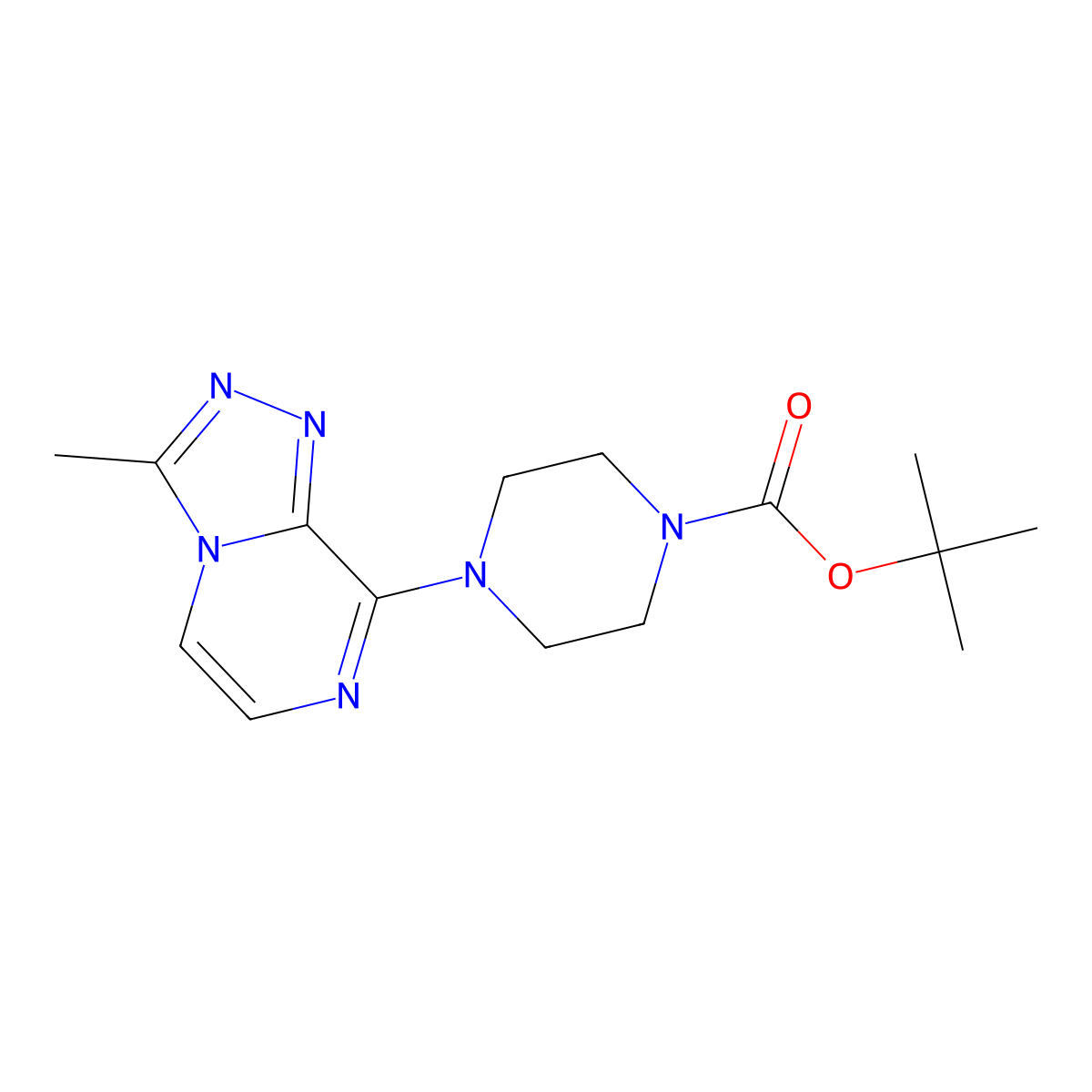 Tert-butyl 4-(3-methyl-[1,2,4]triazolo[4,3-a]pyrazin-8-yl)piperazine-1-carboxylate molecular structure, CAS 2034460-32-5