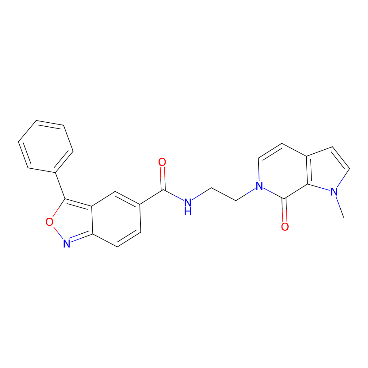 N-(2-(1-methyl-7-oxo-1H-pyrrolo[2,3-c]pyridin-6(7H)-yl)ethyl)-3-phenylbenzo[c]isoxazole-5-carboxamide molecular structure, CAS 2034460-37-0