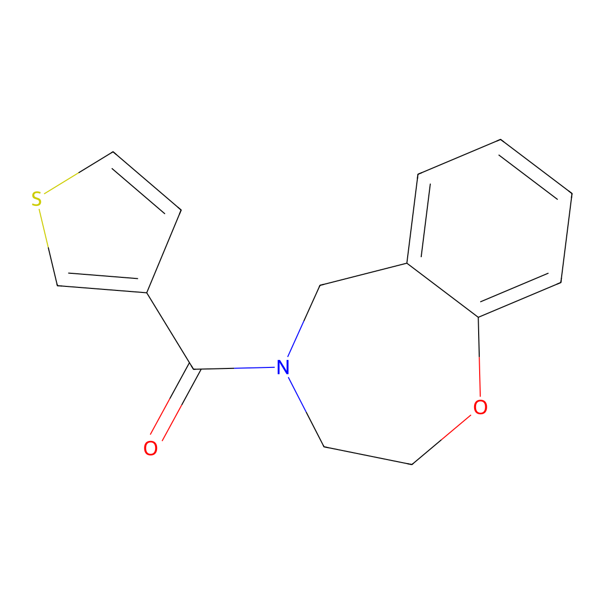 (2,3-dihydrobenzo[f][1,4]oxazepin-4(5H)-yl)(thiophen-3-yl)methanone molecular structure, CAS 2034460-49-4