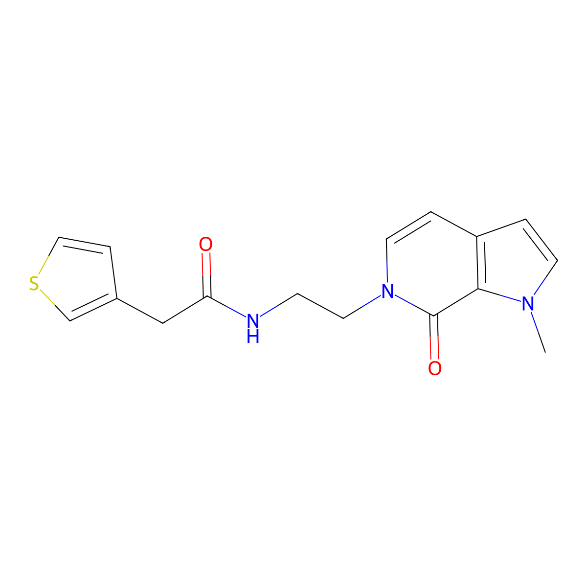 N-(2-(1-methyl-7-oxo-1H-pyrrolo[2,3-c]pyridin-6(7H)-yl)ethyl)-2-(thiophen-3-yl)acetamide molecular structure, CAS 2034460-50-7