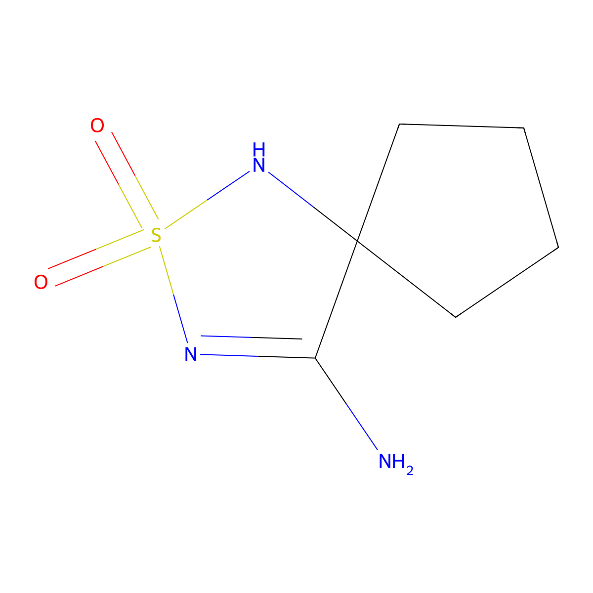 4-Imino-2-thia-1,3-diazaspiro[4.4]nonane 2,2-dioxide molecular structure, CAS 2034460-52-9